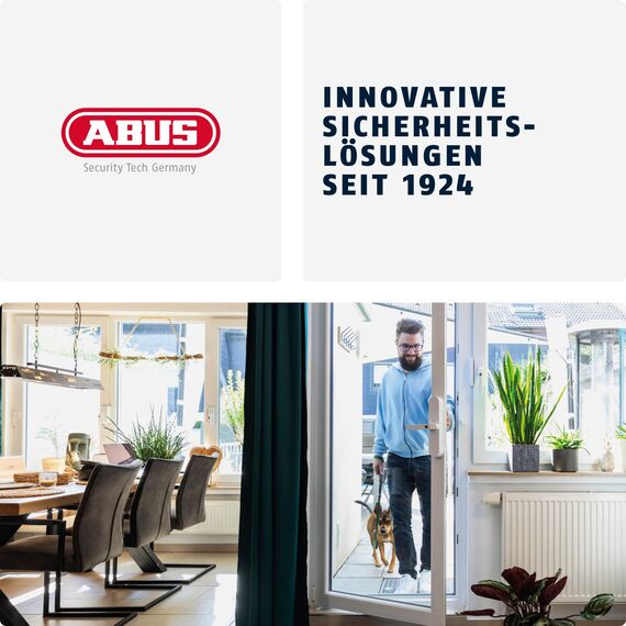ABUS Fensterantrieb WINTECTO One – Smarter Fenstergriff für Fenster, Balkon- und Terrassentür – mit Alarmfunktion – einfache Montage ohne Bohren – Schwarz, gleichschließend (AL0145)