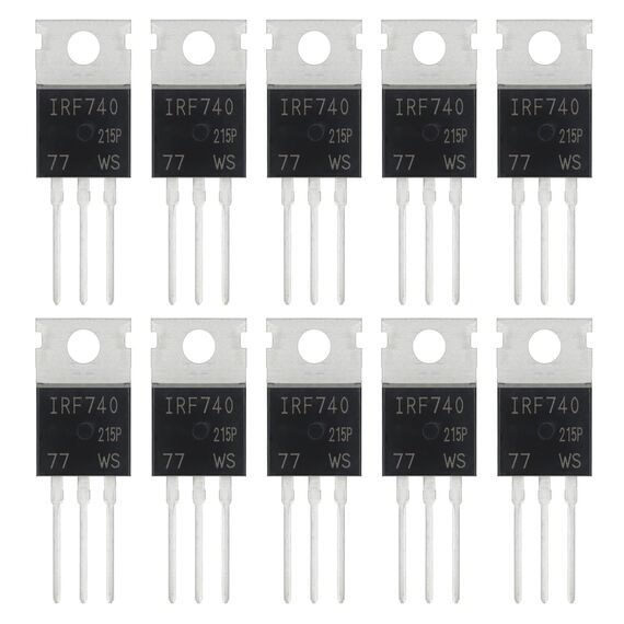 ALLECIN 10Stück IRF740 IRF740N IRF740PBF 740 MOSFET Transistoren Leistungs Halbleiterprodukte 400V 10A N-Kanal MOSFETS Transistor 400 Volt 10 Ampere TO-220