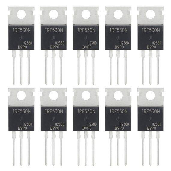 ALLECIN 10 Stück IRF530 IRF530N IRF530NPBF MOSFET-Transistoren Leistungs Halbleiterprodukte 17A 100V N-Kanal MOSFETS transistor 17 Ampere 100 Volt TO-220