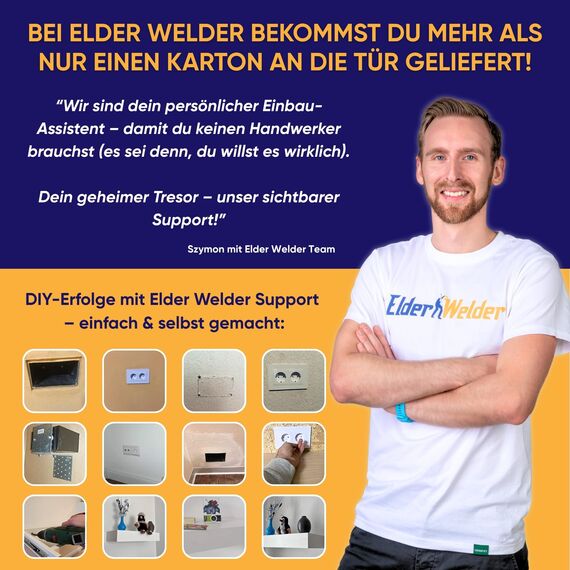 Elder Welder® Steckdosen Safe Tresor Versteck | Jetzt mit Fake-Stecker Funktion | Wandtresor zum Einmauern | Steckdosentresor als Geheimfach | Mini Safe für Geldversteck Geheimversteck | Geld Box