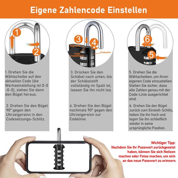 NAGE Schloss mit Zahlencode, Vorhängeschloss mit Zahlencode 4 Stellig, Spindschloss mit Zahlencode für Fitnessstudio und Schule, Vorhängeschloss Wetterfest für Garagen, Kellertür (2 Stücke, Schwarz)