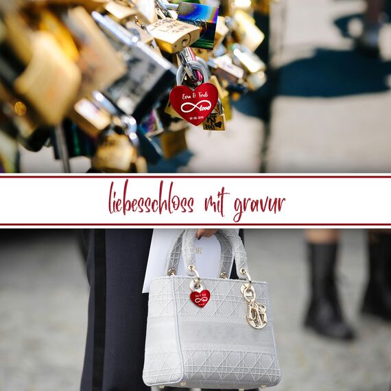 Liebesschloss mit Gravur - Rotes Schloss mit individueller Gravur, witterungsbeständig - Perfektes Liebesgeschenk für Sie und Ihn, ideal für Valentinstag