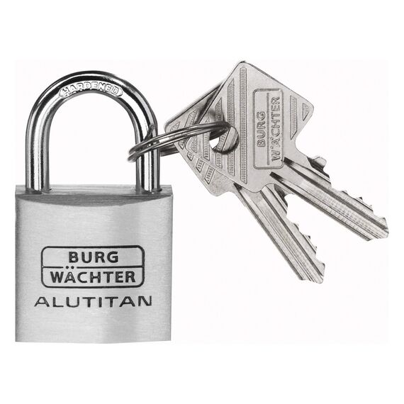BURG-WÄCHTER 3er-Set Vorhängeschloss mit Schlüssel, Gleichschließend, Vorhangschloss, 6,5 mm Bügelstärke, Innenwerk rostfrei, 4 Schlüssel, Alutitan Trio 770 40 SB