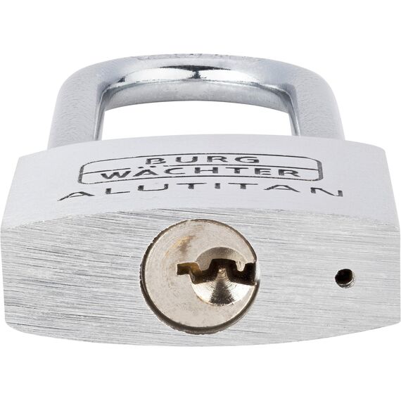 Burg-Wächter Vorhangschloss, Vorhängeschloss mit Schlüssel, 6,9 mm Bügelstärke, massives Aluminiumschloss, Innenwerk rostfrei, Gehärtet, Alutitan 770 HB 40 65 SB