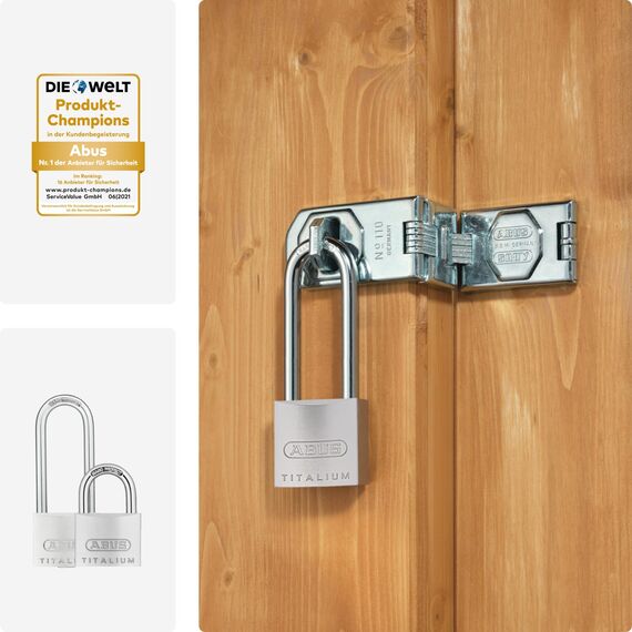 ABUS Vorhängeschloss Titalium 64TI/40 + HB63 - 3er Set, gleichschließend - Kellerschloss mit Schlosskörper aus Spezial-Aluminium - gehärteter Stahlbügel - ABUS-Sicherheitslevel 5