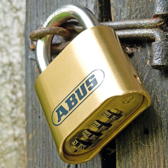 ABUS Zahlenschloss 180IB/50 - Vorhängeschloss aus Messing - wetterfest - mit individuell einstellbarem Zahlencode - ABUS-Sicherheitslevel 5 - Messingfarben