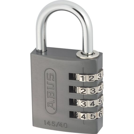 ABUS Zahlenschloss 145/40 Titanium - Kofferschloss, Spindschloss u. v. m. - Aluminium-Vorhängeschloss - individuell einstellbarer Zahlencode - ABUS-Sicherheitslevel 4
