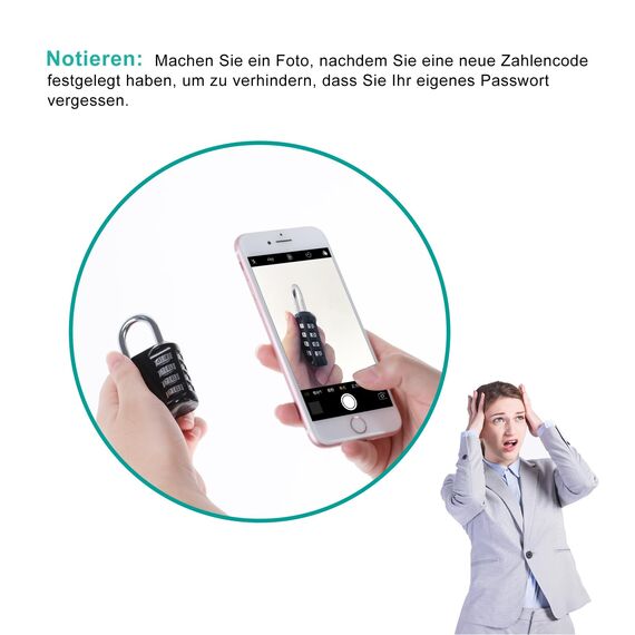 ZHEGE Vorhängeschloss 4 Stellig, Vorhänge Zahlenschloss Spind für Fitnessstudio, Vorhängeschloss Zahlen, Schloss Zahlencode Wetterfest für Tür, Gartenzäunen (2 Stück, Rosa)