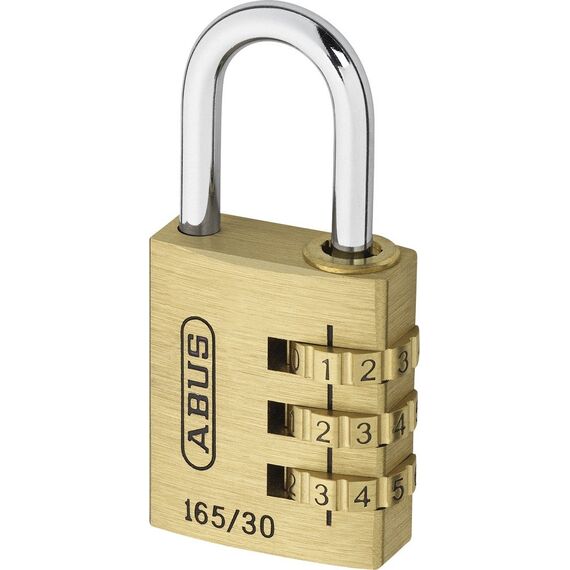 ABUS Zahlenschloss 165/30 - Vorhängeschloss aus Messing - mit individuell einstellbarem Zahlencode - Kofferschloss/Spindschloss - ABUS-Sicherheitslevel 3 (Packung mit 2)