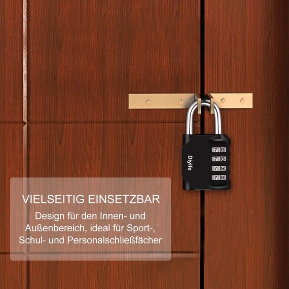 Diyife 3 Stück Vorhängeschloss Zahlenschloss, 4 Stellig Schloss mit Zahlencode, Vorhängeschloß Zinklegierung, Vorhängeschloss für Spind, Fitnessstudio Gartenzäunen - Schwarz Dunkelblau Rosa