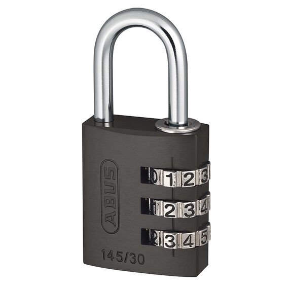 ABUS Zahlenschloss 145/30 Titanium - Kofferschloss, Spindschloss u. v. m. - Aluminium-Vorhängeschloss - individuell einstellbarer Zahlencode - ABUS-Sicherheitslevel 3 (Packung mit 2)
