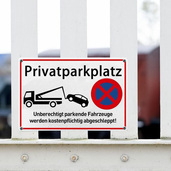 Parken Verboten Schild,30x20cm Warnschild Aluminium, inkl.Enthält Trägerkleber, Das Zuwiderhandelnde Fahrzeug Wird Auf Kosten des Eigentümers Abgeschleppt!