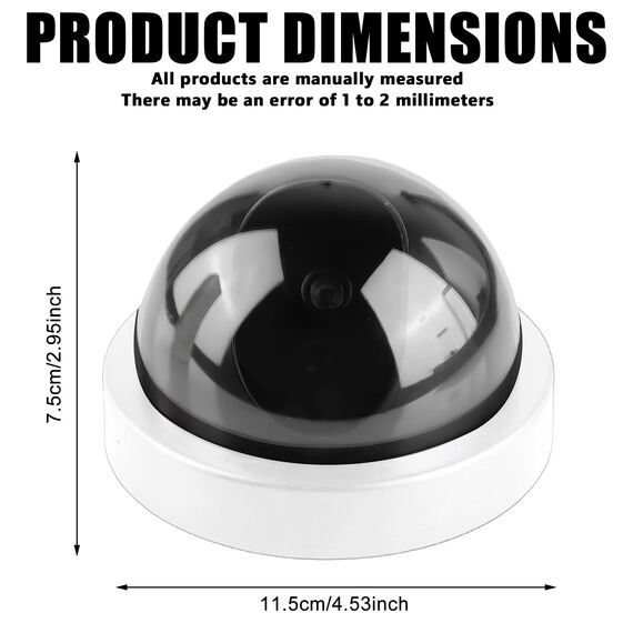 GOMETY 6 Stück Dummy Kamera mit Rot Blinkender LED, Täuschend echte Fake Security Camera, CCTV Dummy Überwachungskamera Attrappe Kamera, Fake Dome Camera für Zuhause und Büro Überwachung (Weiß) (6)