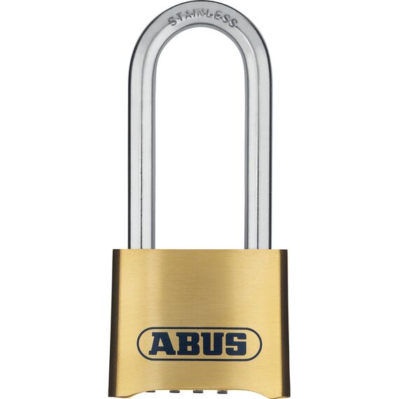 ABUS Zahlenschloss 180IB/50HB63 - Vorhängeschloss mit hohem Bügel - wetterfest - mit einstellbarem Zahlencode - ABUS-Sicherheitslevel 5 - Messingfarben