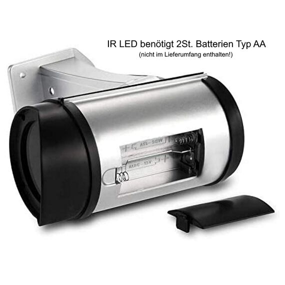 O&W Security Dome-Kamera Attrappe – Dummy Überwachungskamera wasserdicht für Innen & Außen, mit Objektiv & Blink-LED, Ø12,5 cm/H 9 cm, inkl. Montagematerial & Warnaufkleber