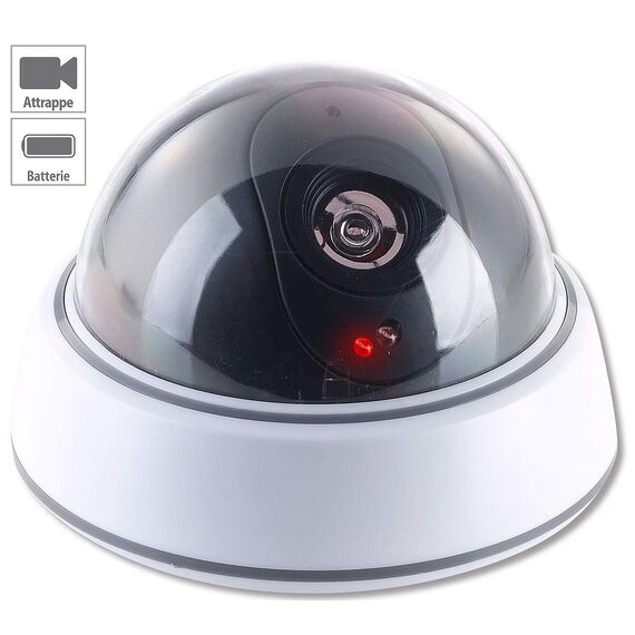 VisorTech Kamera Dummy: 4er-Set Dome-Überwachungskamera-Attrappen, durchsichtiger Kuppel, LED (Attrappe Kamera, Dummy Überwachungskamera außen, Überwachungskameras)