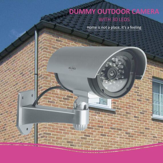 ELRO CDB25S-2 Außen Attrappe Kamera-Dummy Überwachungskamera mit LEDs-2 Pack