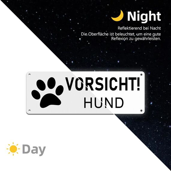 TAKULA 25 * 9CM Vorsicht Hund Schild,Warnung vor dem Hund Schilder,2 Stück Aluminium Hundeschild,Warnschilder Gegen Wind, Regen und Sonne,Hundeschilder für Gartenzau