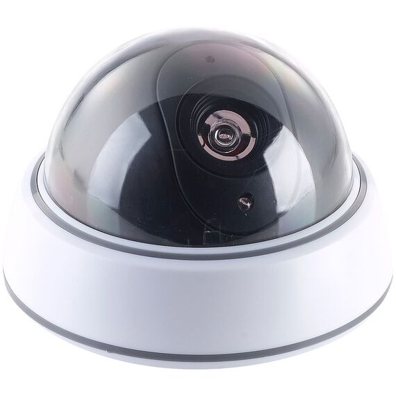 VisorTech Kamera Dummy: 4er-Set Dome-Überwachungskamera-Attrappen, durchsichtiger Kuppel, LED (Attrappe Kamera, Dummy Überwachungskamera außen, Überwachungskameras)