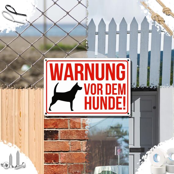 TAKULA Warnung vor Dem Hunde Schilder - 30 * 20cm Vorsicht Hund Schild, Hundewarnschild, Reflektierendes Warnschild für Hunde, Wasserdicht & UV-Beständig | 1 Stück