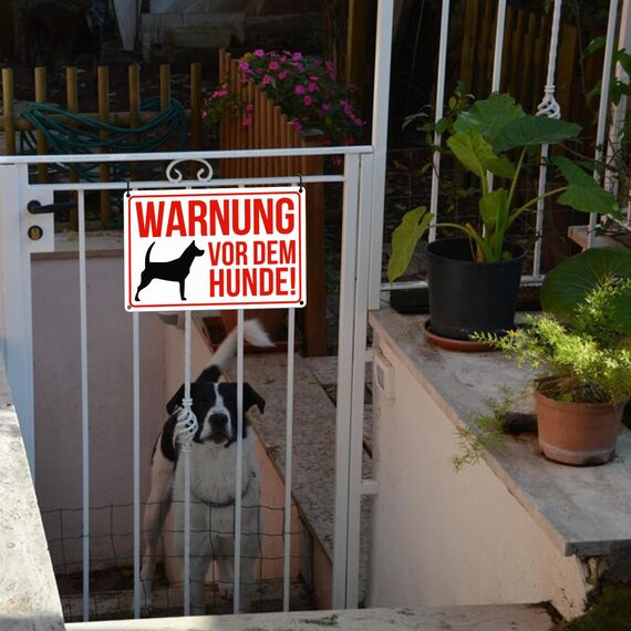 TAKULA Warnung vor Dem Hunde Schilder - 30 * 20cm Vorsicht Hund Schild, Hundewarnschild, Reflektierendes Warnschild für Hunde, Wasserdicht & UV-Beständig | 1 Stück