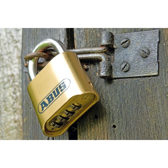 ABUS Zahlenschloss 180IB/50 - Vorhängeschloss aus Messing - wetterfest - mit individuell einstellbarem Zahlencode - ABUS-Sicherheitslevel 5 - Messingfarben (Packung mit 2)