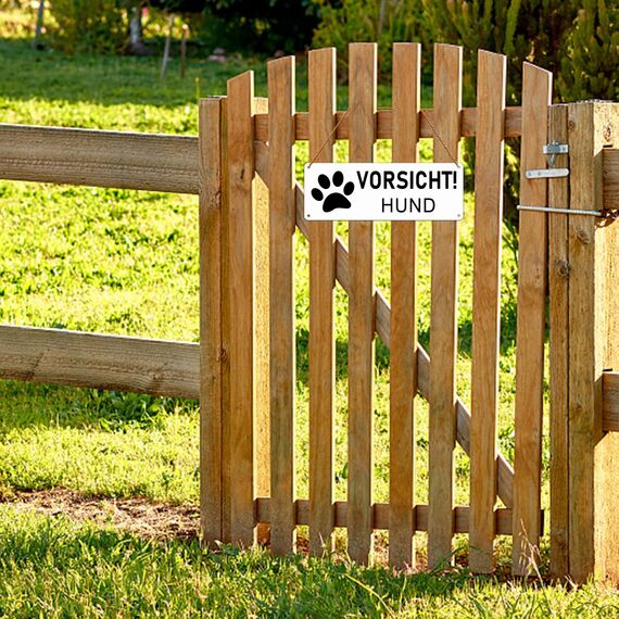 TAKULA 25 * 9CM Vorsicht Hund Schild,Warnung vor dem Hund Schilder,2 Stück Aluminium Hundeschild,Warnschilder Gegen Wind, Regen und Sonne,Hundeschilder für Gartenzau
