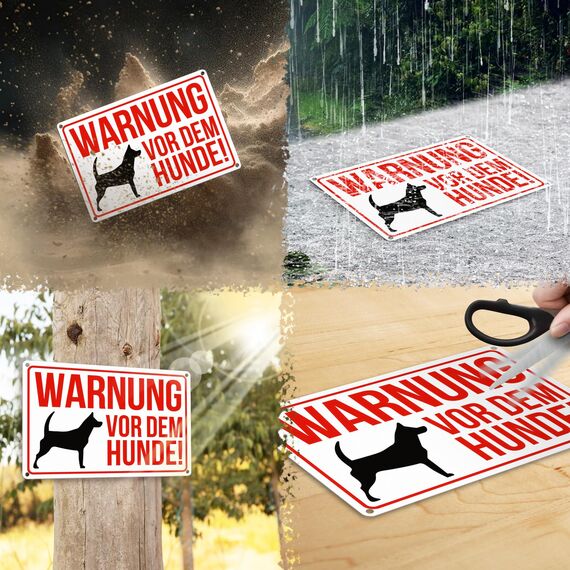 TAKULA Warnung vor Dem Hunde Schilder - 30 * 20cm Vorsicht Hund Schild, Hundewarnschild, Reflektierendes Warnschild für Hunde, Wasserdicht & UV-Beständig | 1 Stück
