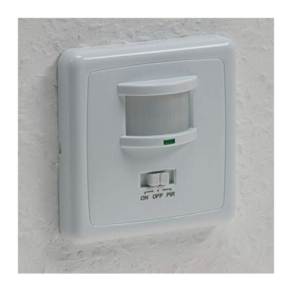 ChiliTec Bewegungsmelder 160° PIR Sensor einstellbar 3-Draht 230V 9m Reichweite Unterputz Wandmontage LED-geeignet Parallel-Schaltung Weiß