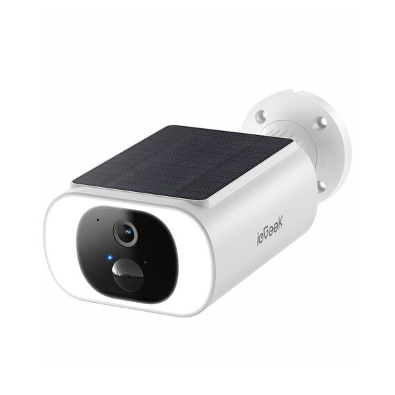 ieGeek 2K Überwachungskamera Aussen Akku mit Solarpanel, überwachungskamera Aussen Solar mit Spotlight, PIR-Bewegungserkennung,2,4GHz WLAN, 6S Cloud-Speicher-Zyklus, Ohne ABO