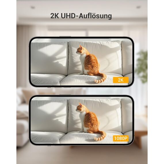 BoyKeep 2.4G/5GHz Überwachungskamera Innen 2K, 360° WLAN Überwachungskamera, Indoor Hundekamera mit APP, Babyphone mit Kamera mit Bewegungserkennung, Nachtsicht, 12s Kostenloser Cloud -Speicher