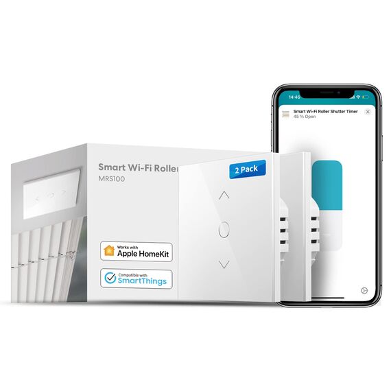 meross WLAN Rolladenschalter funktioniert mit Homekit, Alexa Rolladen, Smart Jalousien Schalter benötigt Nullleiter, Zeitschaltuhr und Sprachsteuerung, kompatibel mit Siri, Alexa, Google Assistant