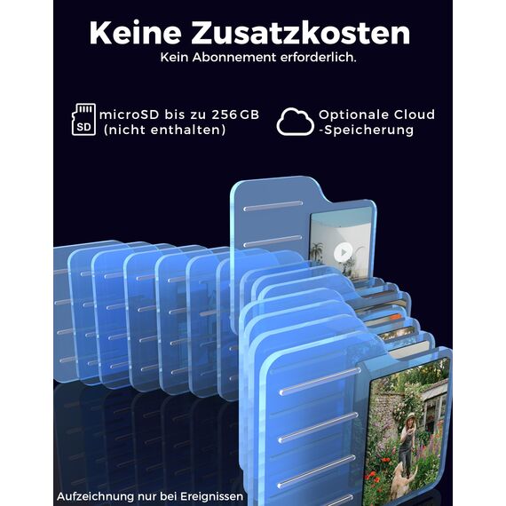 VIRTAVO 2K 3MP Überwachungskamera Aussen Solar, Kamera Aussen Akku, Starlight Farb‑Nachtsicht, 2.4GHz Kabellos mit PIR‑Bewegungserkennung, 2‑Wege Audio, SD/Cloud ohne Pflicht‑ABO, SF1-Pro