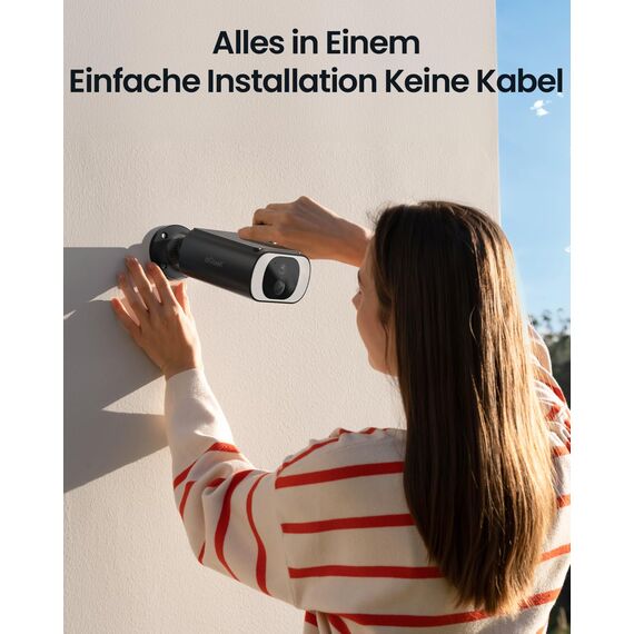 ieGeek 2K Überwachungskamera Aussen Akku mit Solarpanel, überwachungskamera Aussen Solar mit Spotlight, PIR-Bewegungserkennung,2,4GHz WLAN, 6S Cloud-Speicher-Zyklus, Ohne ABO