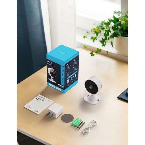 GNCC GC3 überwachungskamera Innen mit Nachtsicht, 1080P HD WLAN Indoor Kamera, Zwei-Wege-Audio, PIR Bewegungserkennung, Kompatibel mit Alexa & Google Home, 2.4Ghz WiFi, Cloud-Abonnement/SD Speicher