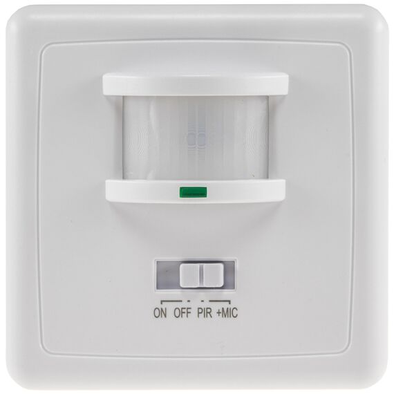ChiliTec Bewegungsmelder 160° mit Akustiksensor 3-Draht 230V 9m Reichweite Unterputz Wandmontage Sensoren einstellbar LED-geeignet Parallel-Schaltung 4 Stück Weiß