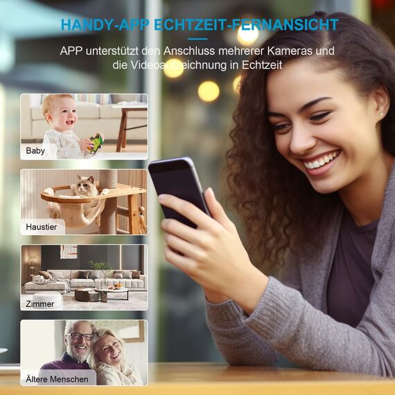 AOBOCAM Mini Kamera, 4K HD WLAN Überwachungskamera Innen WiFi Kamera Live Übertragung Handy APP Für Micro Camera Indoor Mit Akku Kompakte Kleine Sicherheitskamera mit Bewegungsmelder/Nachtsich (-2)