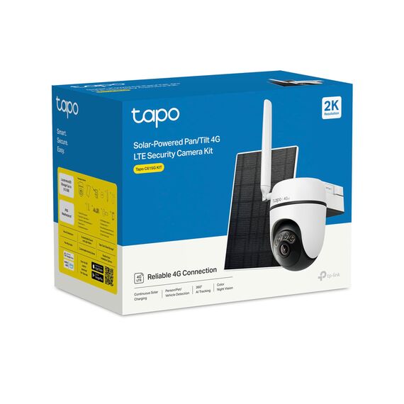 Tapo C615G KIT 4G LTE Überwachungskamera mit SIM-Kartenslot, 360° 2K-3MP Farbnachtsicht, kostenlose KI-Erkennung & Verfolgung, 2-Wege-Audio, IP65, lokaler und Cloud Speicher