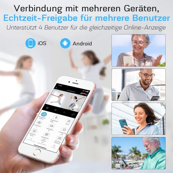 MILFECH 5G WiFi Mini Kamera,2K Überwachungskamera Innen,Kamera Überwachung Innen,WLAN Kamera mit Bewegungsmelder/Nachtsicht/ZweiWegeGespräch/Lange Batterielaufzeit/Cloud-Speicherplatz für Home Office
