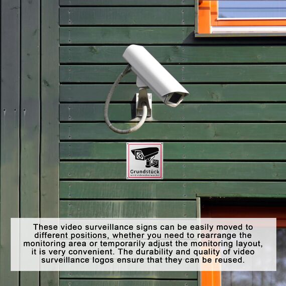 SPORWAY 4 Stück Achtung Videoüberwachung Schild: 15x15cm Videoüberwachung Schild Aluminiumlegierung, Schild Videoüberwachung Sonnen und Regensicher für ÜBerwachungskamera Oder Kamera Attrappe Innen