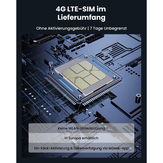 ieGeek Tragbare 4G Überwachungskamera mit SIM Karte, Magnetische Sicherheitskamera für Reisen ohne WLAN, Kamera Solar mit PIR & Farbnachtsicht, 300° Schwenkbereich, 10000Ah Akku, TF/Cloud, IP66