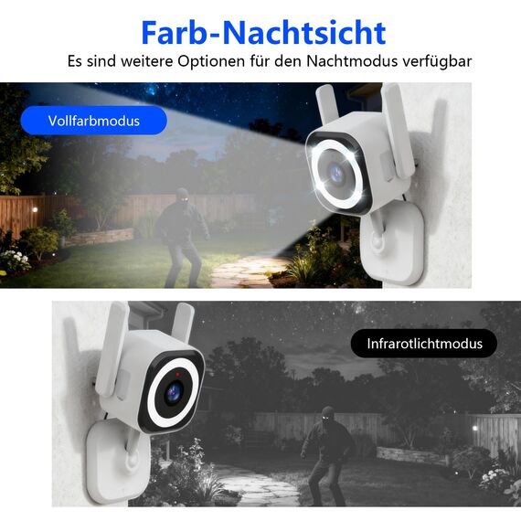 GUOANVISION 2K 5G Überwachungskamera Aussen/Innen, Kamera Überwachung Aussen, WLAN Camera Indoor/Outdoor, Babyphone mit App, Hundekamera, IP66 Wasserdicht, 2-Wege-Audio, Auto-Zoom, SD &Cloud-2Pack