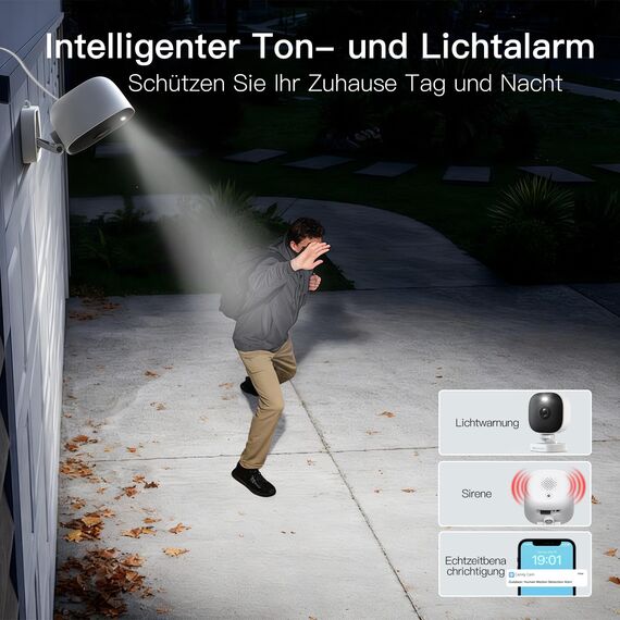 VIMTAG 2,5K Überwachungskamera Aussen, 5GHz WLAN Kamera Outdoor,Aussenkamera,Farbige Nachtsicht,Tag&Nacht PIR- Bewegungserkennung&7 * 24H Automatische Aufnahme,2-Wege-Audio,Alexa,Cloud/SD Card(4PCS)