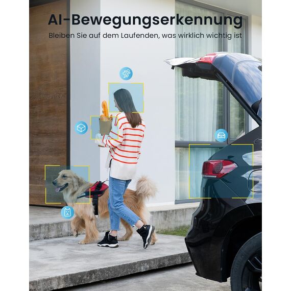 ieGeek 2K Überwachungskamera Aussen Akku mit Solarpanel, überwachungskamera Aussen Solar mit Spotlight, PIR-Bewegungserkennung,2,4GHz WLAN, 6S Cloud-Speicher-Zyklus, Ohne ABO