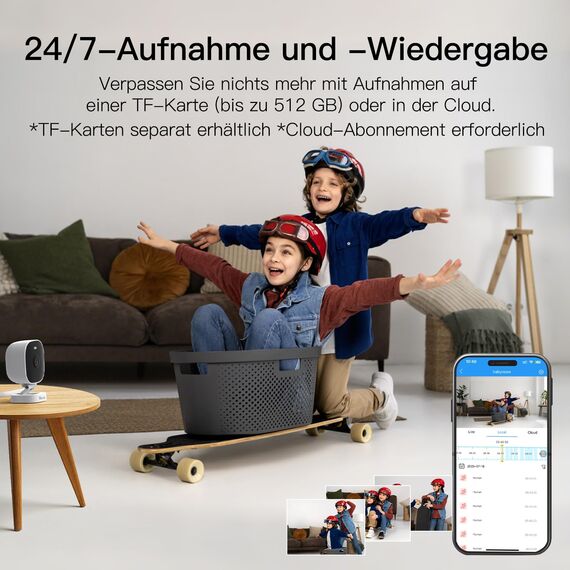 VIM TAG 2,5K Mini Überwachungskamera Aussen, 5G WLAN Kamera Überwachung Außen,Außenkamera mit Farbige Nachtsicht,Aussenkamera für KI-Bewegungserkennung, 2-Wege-Audio,IP66,Alexa,Cloud/SD Card