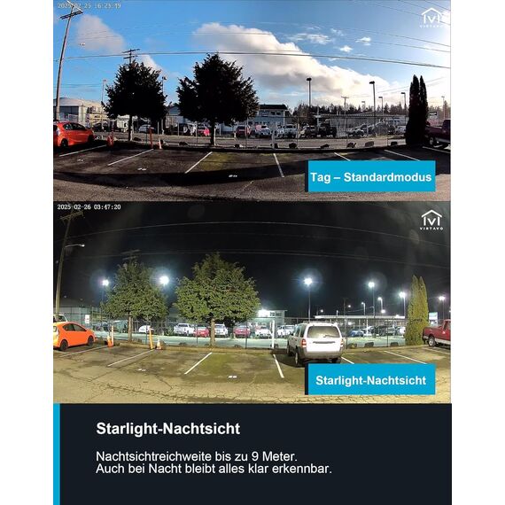 VIRTAVO 2K 3MP Überwachungskamera Aussen Akku, WLAN Kabellose Kamera für Außen/Innen, Starlight Farb‑Nachtsicht, PIR‑Bewegungserkennung, 2‑Wege Audio, SD/Cloud ohne Pflicht‑ABO, 2,4 GHz, VF1-2pack