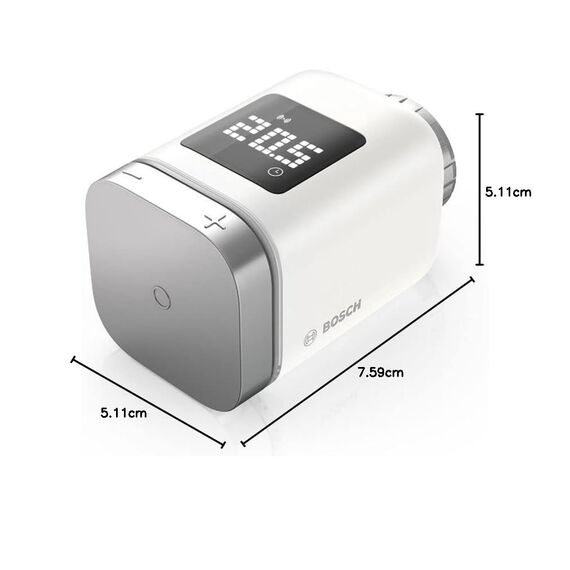Bosch Smart Home Heizkörperthermostat II, smartes Thermostat mit App-Funktion, kompatibel mit Amazon Alexa, Apple HomeKit, Google Home