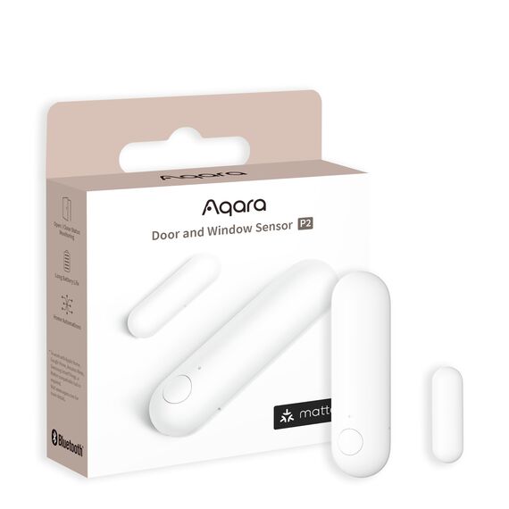 Aqara Tür- und Fenstersensor P2, Matter over Thread, Erfordert Thread Border Router, Fernalarm, Lokale Automatisierung, Native Unterstützung von Matter, Apple Home, Google Home, Alexa und SmartThings