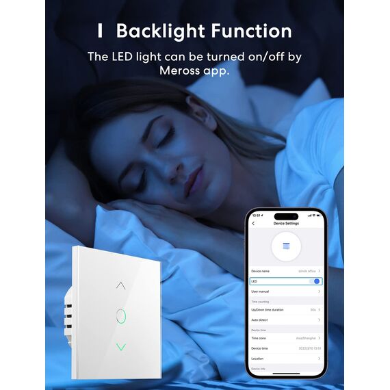 meross WLAN Rolladenschalter funktioniert mit Homekit, Alexa Rolladen, Smart Jalousien Schalter benötigt Nullleiter, Zeitschaltuhr und Sprachsteuerung, kompatibel mit Siri, Alexa, Google Assistant
