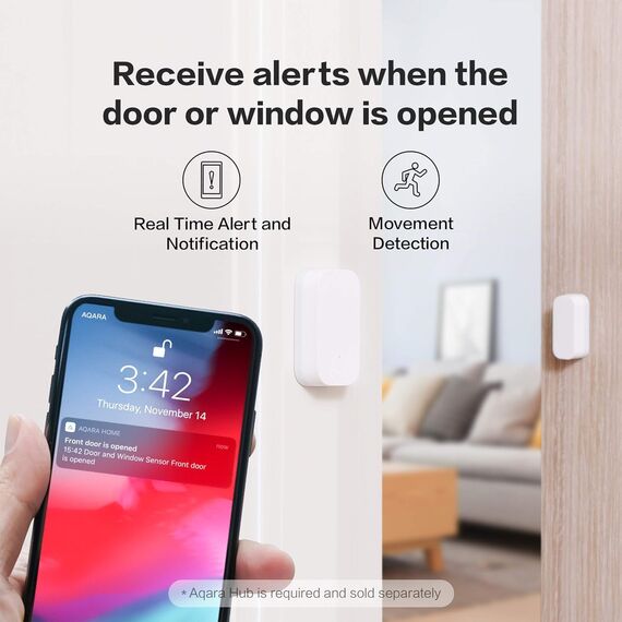 Aqara Tür- und Fenstersensor 3er Pack, Erfordert Aqara Hub, Zigbee-Verbindung, Drahtloser Detektor für Alarmanlage und Smart Home, Kompatibel mit Apple HomeKit, Alexa, IFTTT